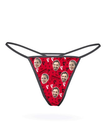 Custom Photo Anniversary Thong Personalized Lingerie Gift for Couples