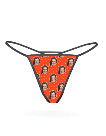 Custom Face Print Polka Dot Pattern Personalized Women's Thong