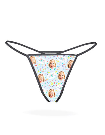 Personalized Happy Birthday Thong with Custom Face Print Design