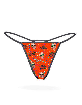 Custom Birthday Wishes Thong Personalized Photo Gift for Her