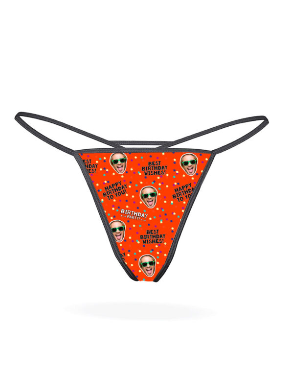 Custom Birthday Wishes Thong Personalized Photo Gift for Her