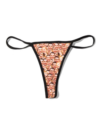 Custom Couples Face Mash Personalized Thong for Unique Gift Idea