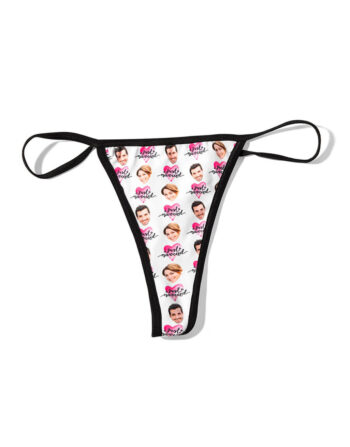Custom Just Married Photo Thong Personalized Bridal Lingerie Gift